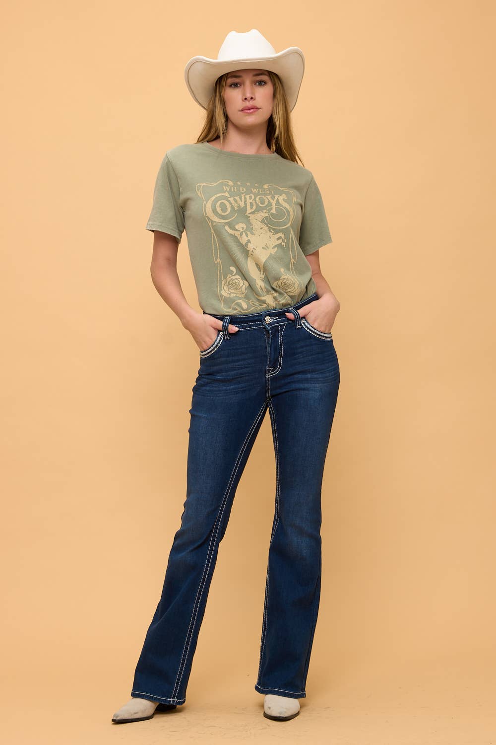 BOOTCUT STRETCHY RODEO COUNTRY WESTERN JEANS